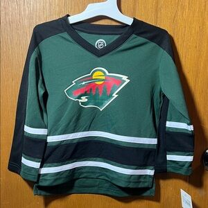 NHL MN Wild Kids Green and Black Hockey Jersey size 2T